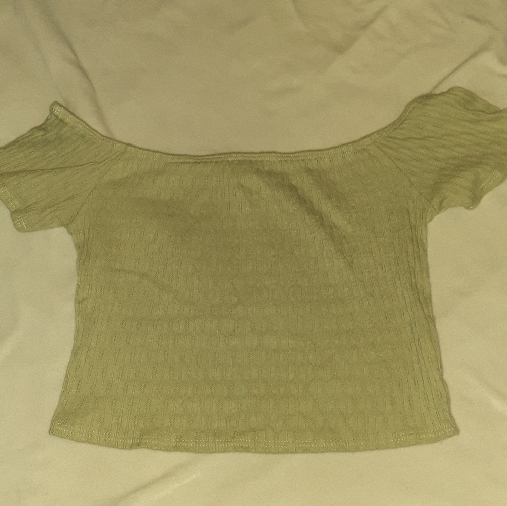 Olive Green Off the Shoulder Top